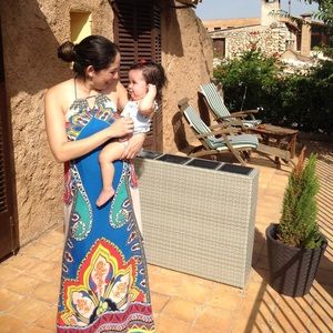 Anthropologie Flying Tomato Tribal Maxi Dress Sz S